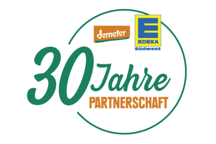 Logo Partnerschaft Edeka und Demeter 30 Jahre
