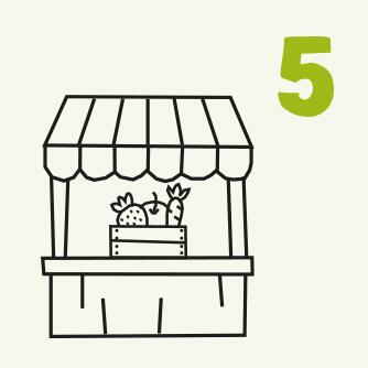 Nummer 5 Zeichnung Marktstand
