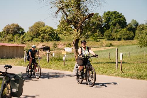 Anne Dorer beim Radfahren