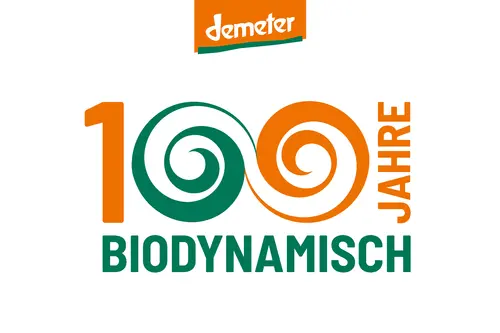 Schriftzug "Demeter 100 Jahre biodynamisch"
